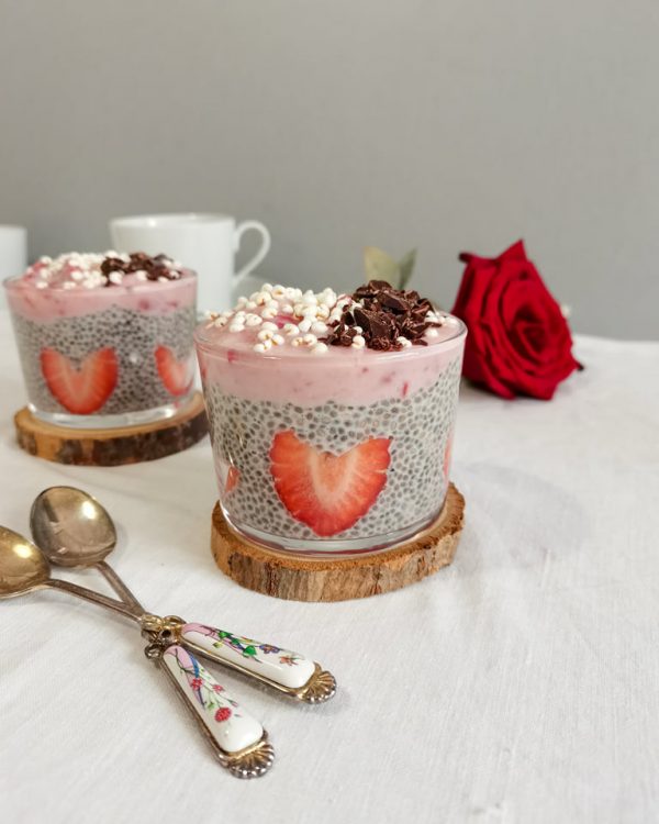 Pudim de chia especial Dia dos Namorados