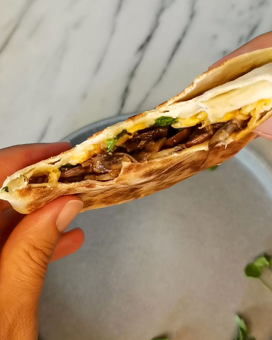 Wrap redondo, receita vegana