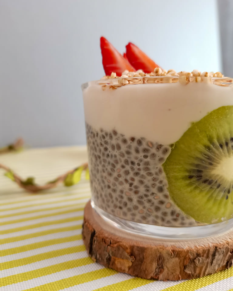 Pudim de chia com quivi